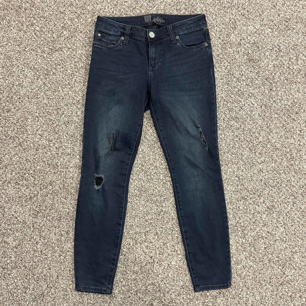 Kut from the Kloth Dark Wash Women’s Skinny Jeans - Distressed - Picture 2 of 7